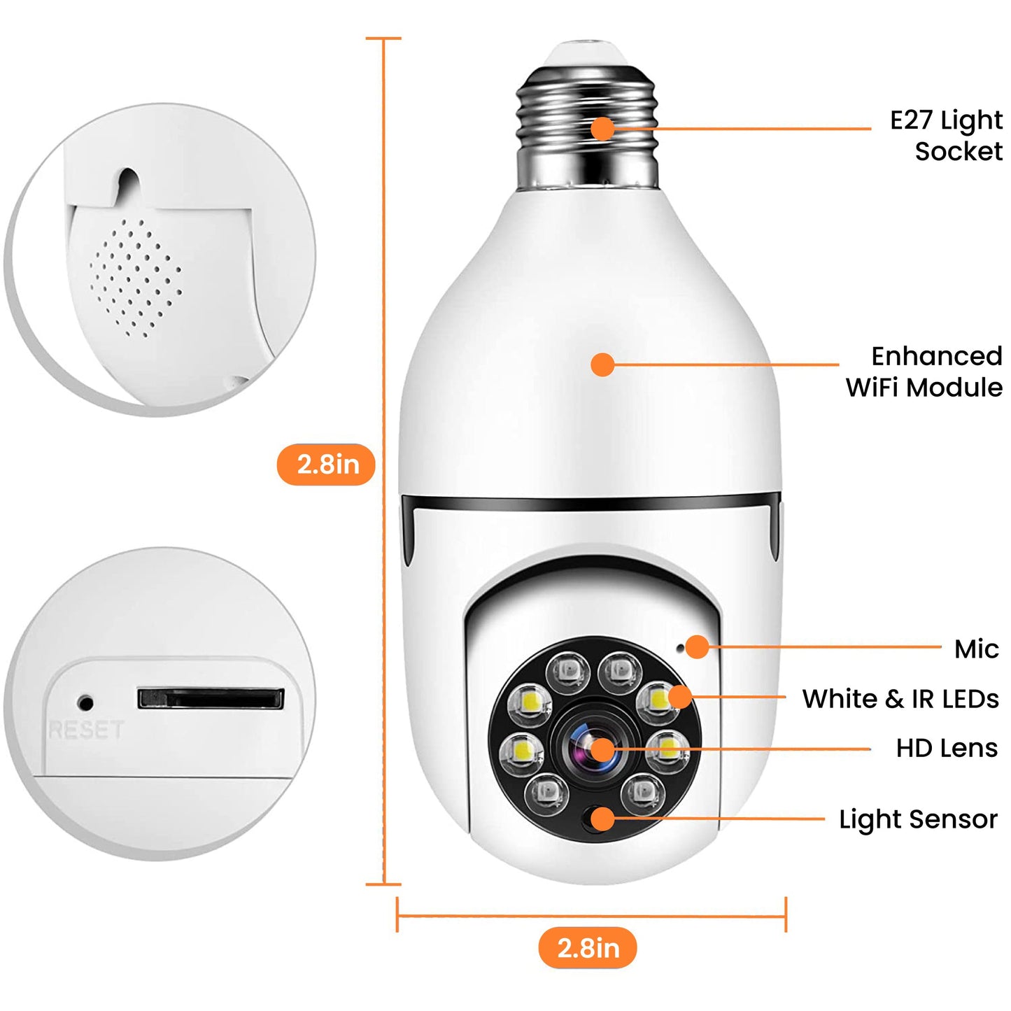 1080P Light Bulb Spy Camera